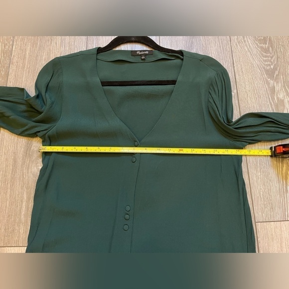 Madewell Womens Spruce Green Button Front Long Sleeve Novel shirt Mini Dress S - Picture 7 of 8